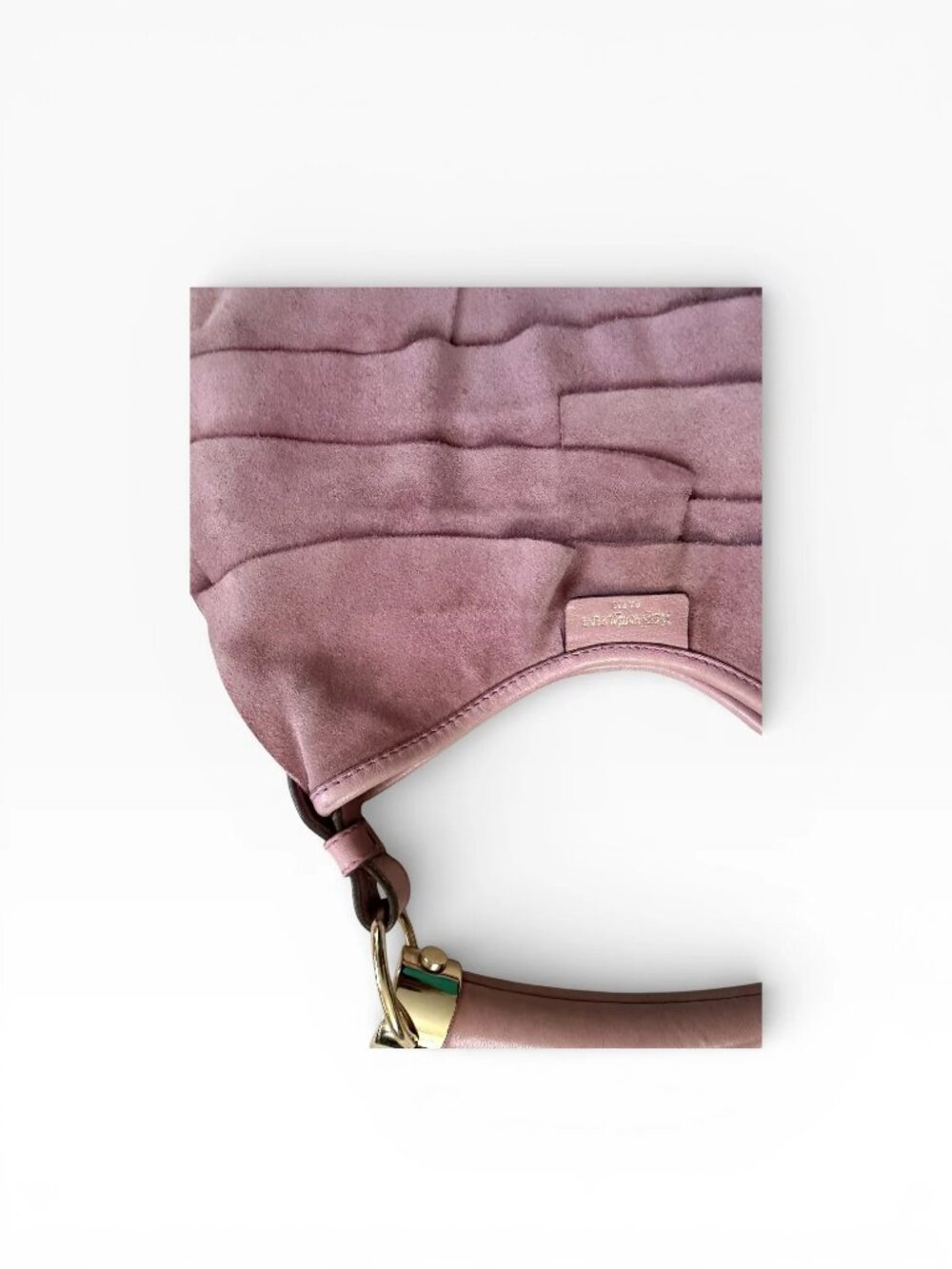 Tom Ford YSL Mombasa St. Tropez Pink Suede Ruffle Vintage Handbag - Picture 5 of 10